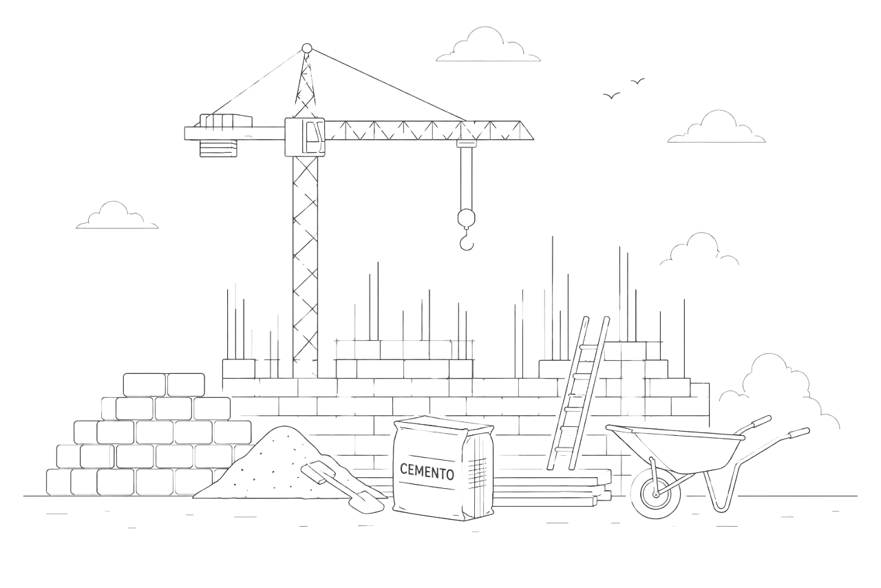 Materiales de construcción organizados